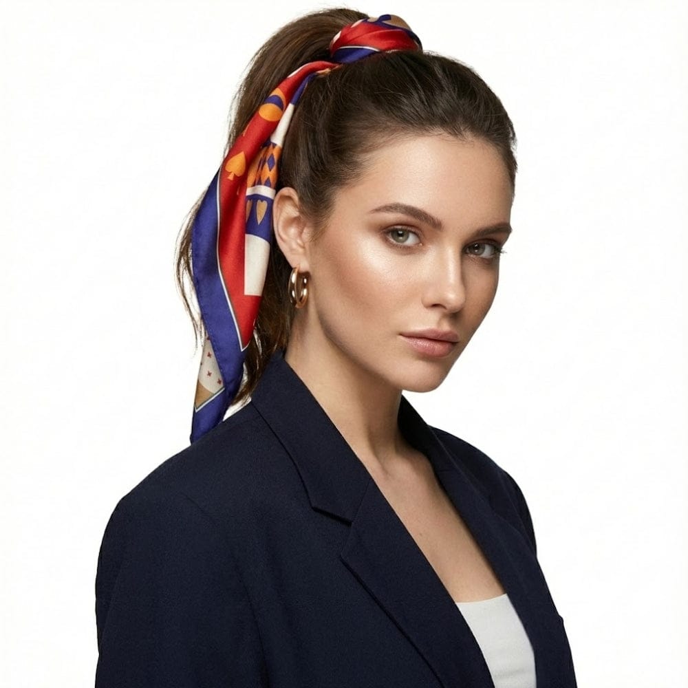 Carré de soie à motifs | Motifs délicats pour une allure distinguée Multicolore / 53x53cm The Foulard