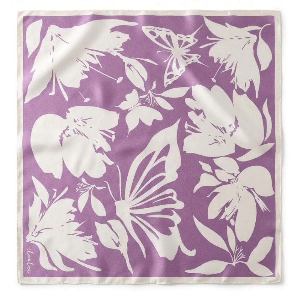 Carré de soie foulard | Matière noble et élégance naturelle Violet / 53x53cm The Foulard