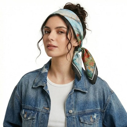 Carré de soie pour femme | Brillance subtile et style intemporel Multicolore / 53x53cm The Foulard