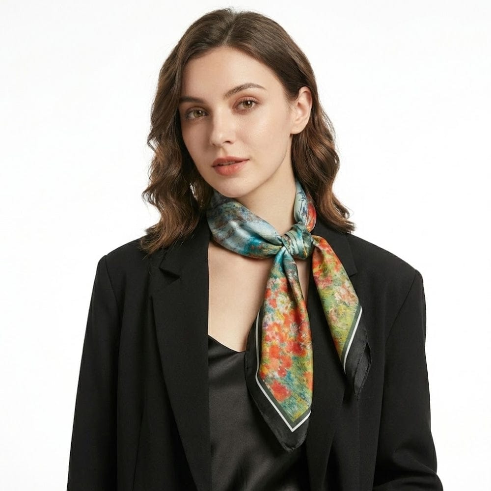 Carré de soie pour femme | Brillance subtile et style intemporel Multicolore / 53x53cm The Foulard