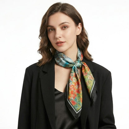 Carré de soie pour femme | Brillance subtile et style intemporel Multicolore / 53x53cm The Foulard