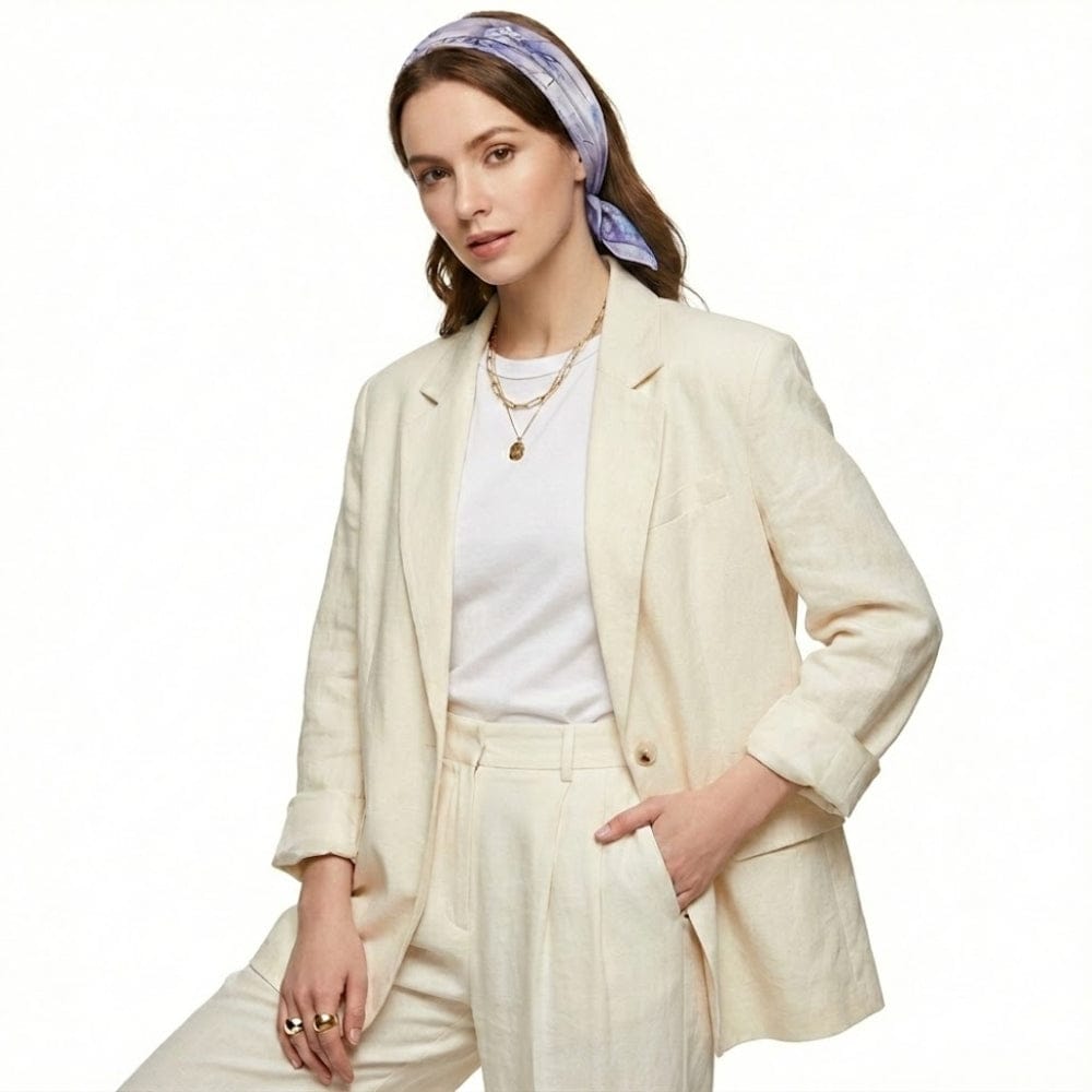 Carré soie | Brillance subtile et style champêtre Mauve / Real Silk 53x53cm The Foulard