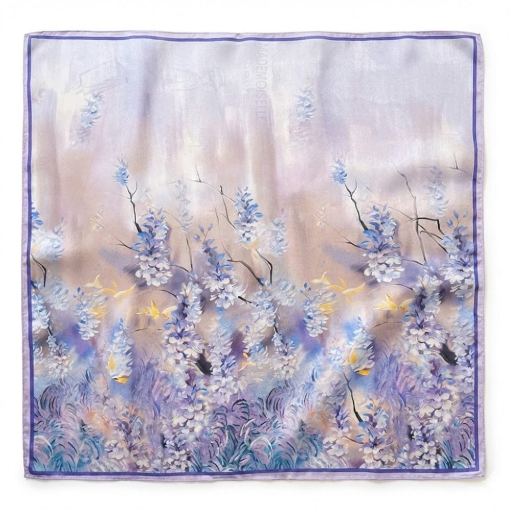Carré soie | Brillance subtile et style champêtre Mauve / Real Silk 53x53cm The Foulard
