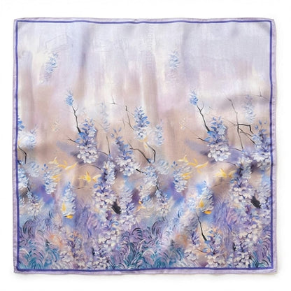 Carré soie | Brillance subtile et style champêtre Mauve / Real Silk 53x53cm The Foulard