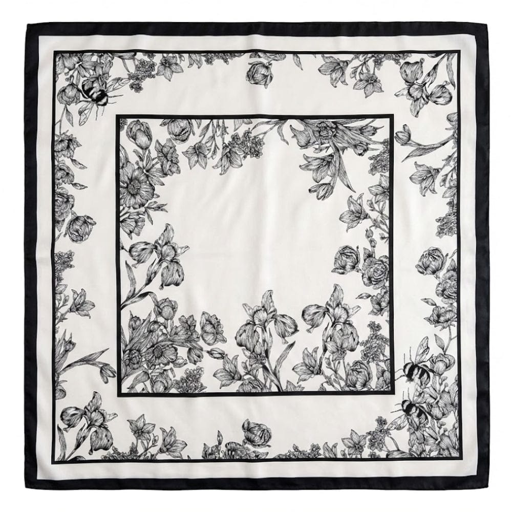Foulard blanc et noir | Harmonie parfaite entre sobriété et élégance Blanc & noir / 70x70cm The Foulard