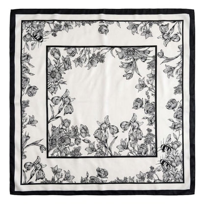 Foulard blanc et noir | Harmonie parfaite entre sobriété et élégance Blanc & noir / 70x70cm The Foulard