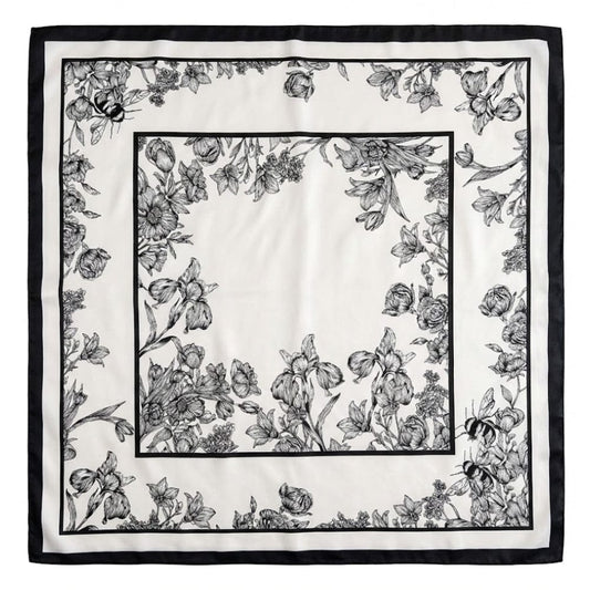 Foulard blanc et noir | Harmonie parfaite entre sobriété et élégance Blanc & noir / 70x70cm The Foulard