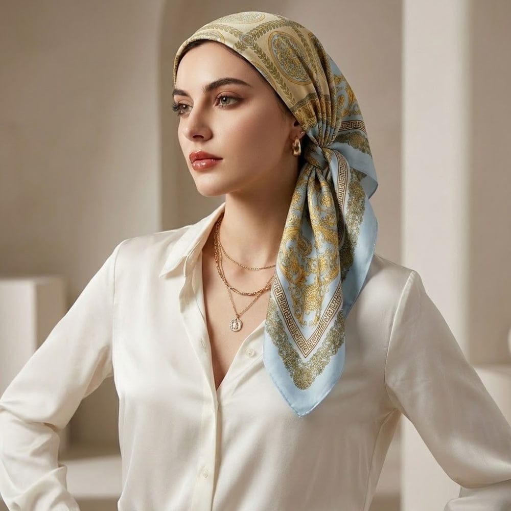 Foulard carré femme | Élégance satinée et style soigné The Foulard