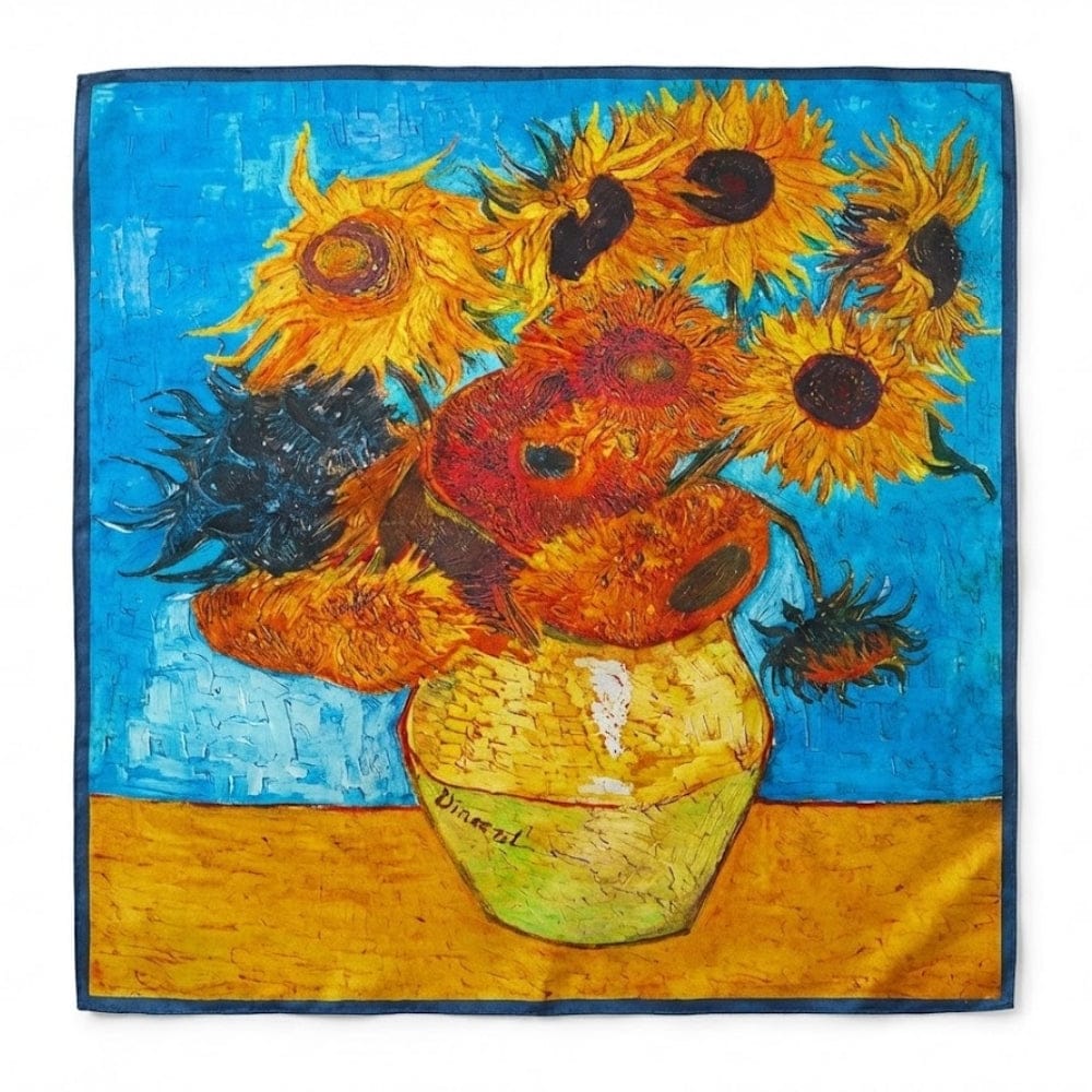 Foulard chic en soie | Motif fleuri coloré et allure élégante Multicolore / 53x53cm The Foulard