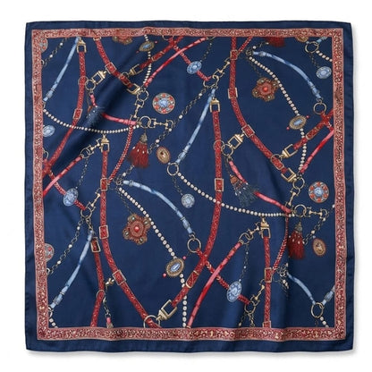 Foulard en satin | Chic discret et intemporel Bleu / 70x70cm The Foulard