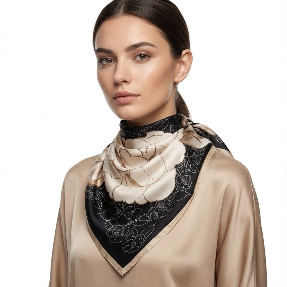 Foulard femme fleuri | Motifs délicats pour une élégance intemporelle The Foulard