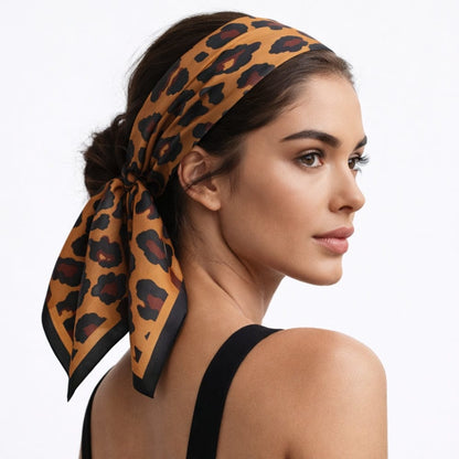 Foulard femme léopard | L’accessoire chic au motif iconique Léopard / 70x70cm The Foulard