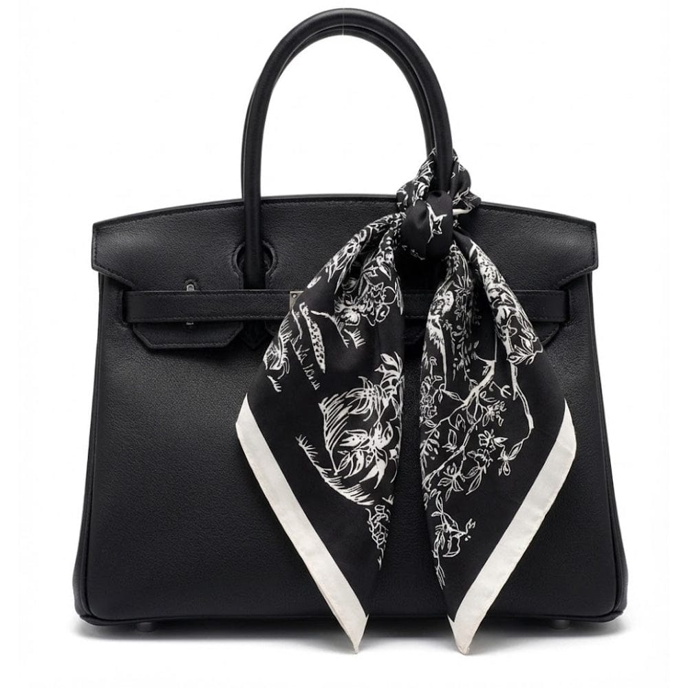 Foulard femme noir et blanc | Sophistication classique et style affirmé JXB175-02 / 90x90cm The Foulard