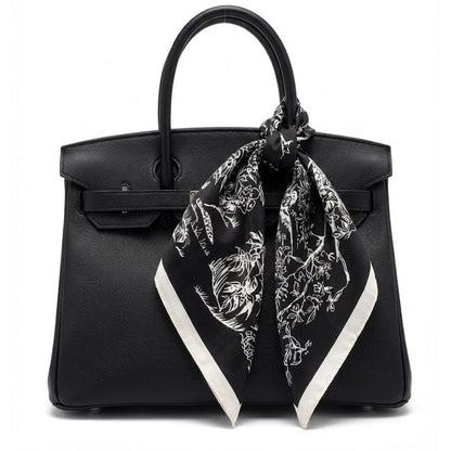 Foulard femme noir et blanc | Sophistication classique et style affirmé JXB175-02 / 90x90cm The Foulard