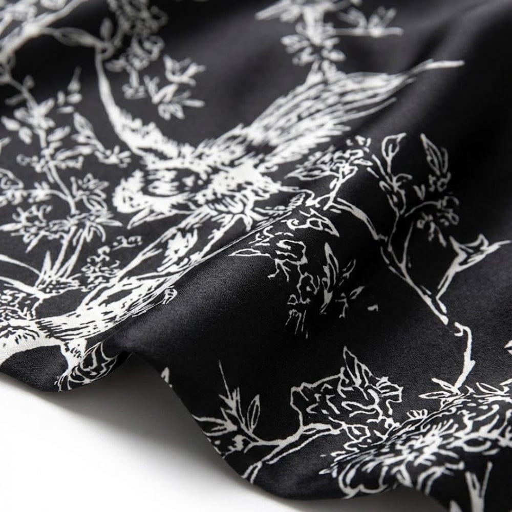 Foulard femme noir et blanc | Sophistication classique et style affirmé JXB175-02 / 90x90cm The Foulard