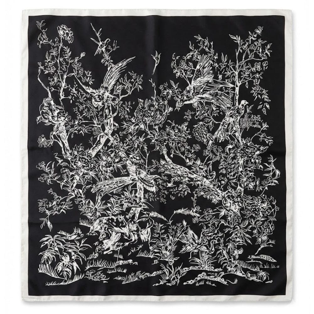 Foulard femme noir et blanc | Sophistication classique et style affirmé JXB175-02 / 90x90cm The Foulard