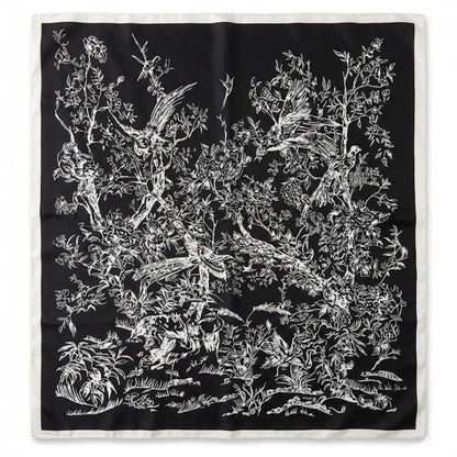 Foulard femme noir et blanc | Sophistication classique et style affirmé JXB175-02 / 90x90cm The Foulard