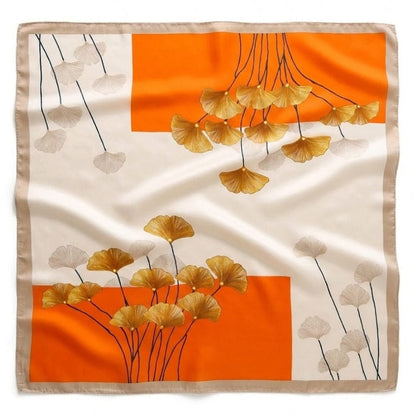 Foulard femme orange | Élégance satinée et style raffiné Orange / 70x70cm The Foulard