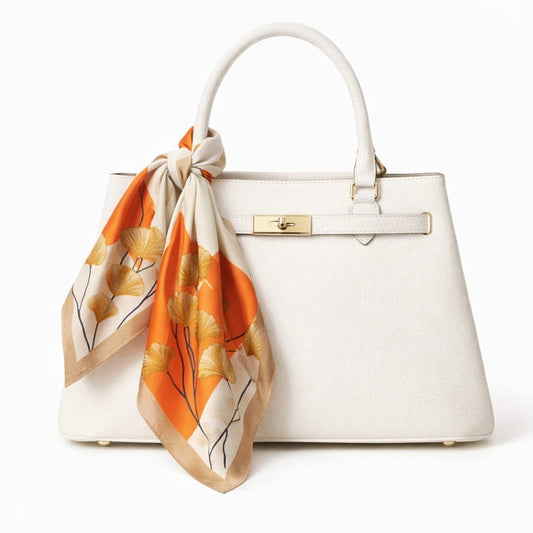 Foulard femme orange | Élégance satinée et style raffiné Orange / 70x70cm The Foulard