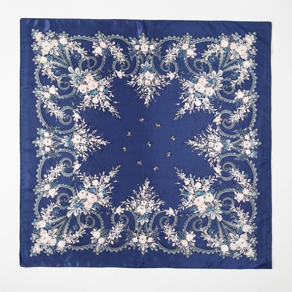 Foulard femme pour la tête | Élégance bohème et style raffiné Bleu The Foulard