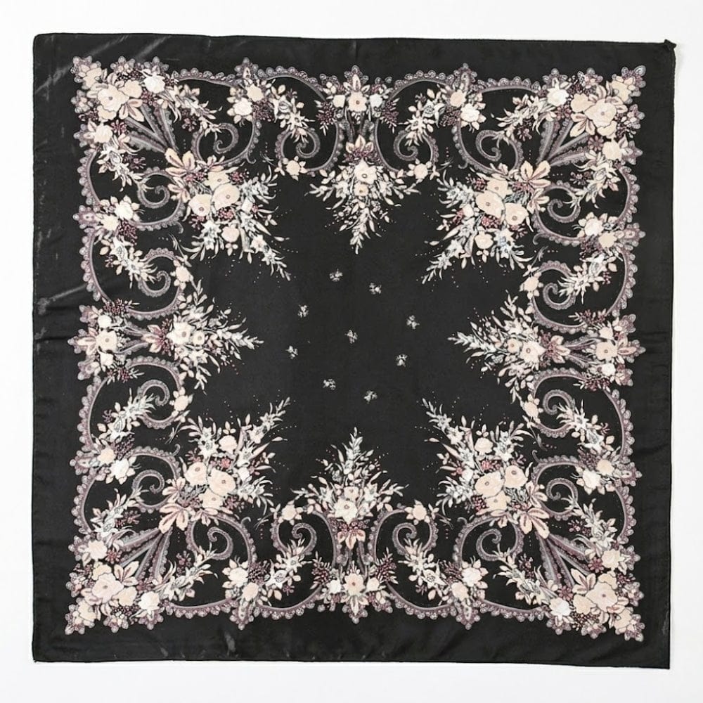 Foulard femme pour la tête | Élégance bohème et style raffiné Noir The Foulard