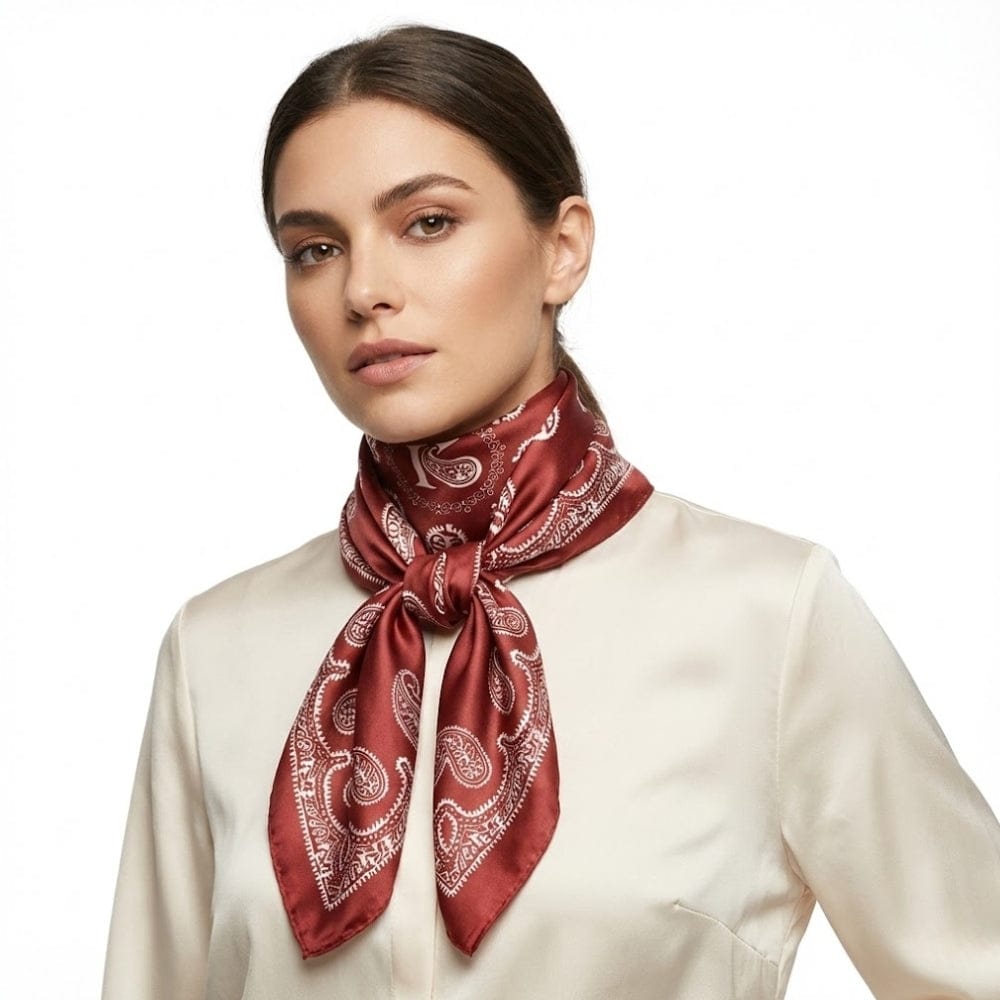Foulard femme rouge | Chic intemporel et éclat féminin Rouge The Foulard
