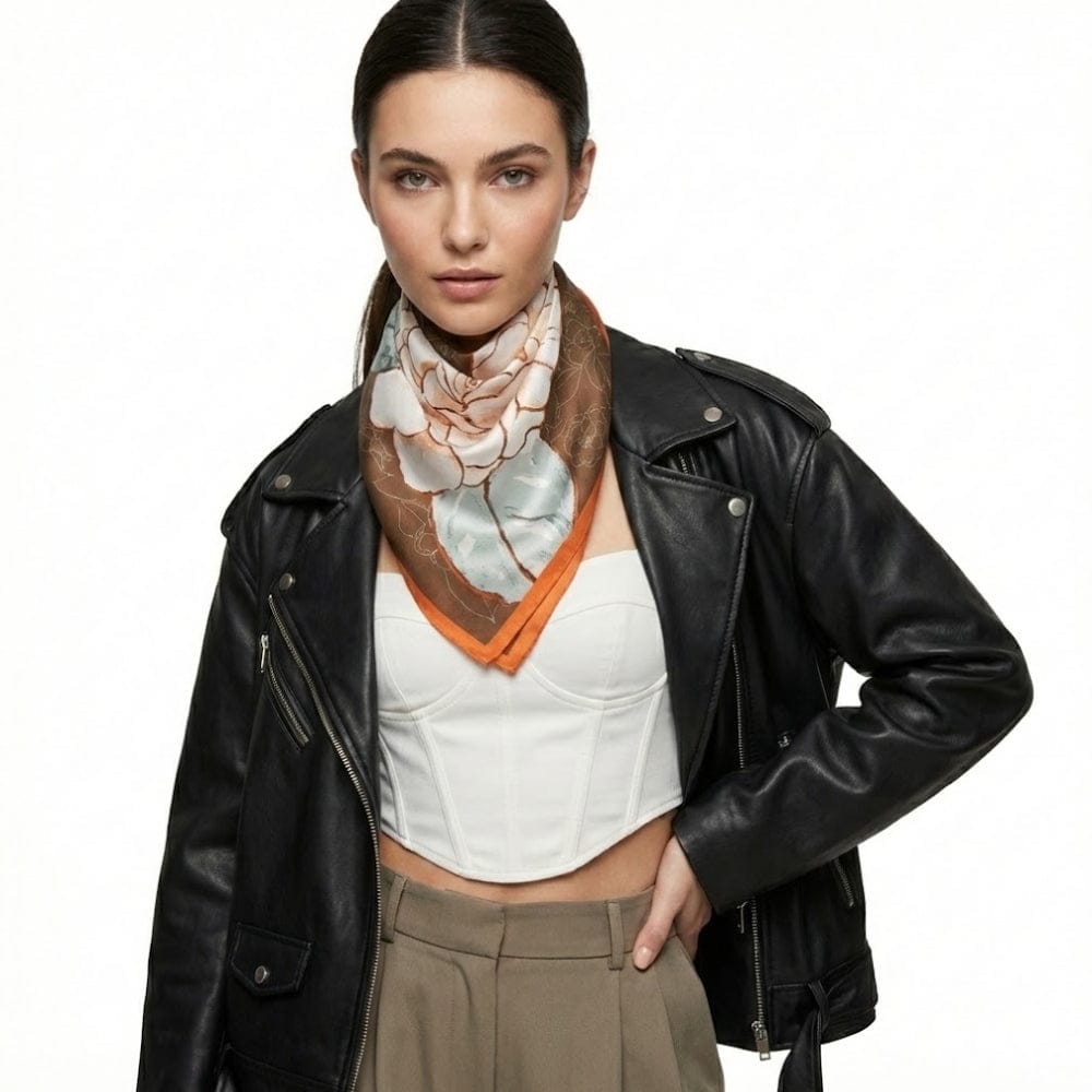 Foulard fleur | Le détail fleuri et satiné The Foulard