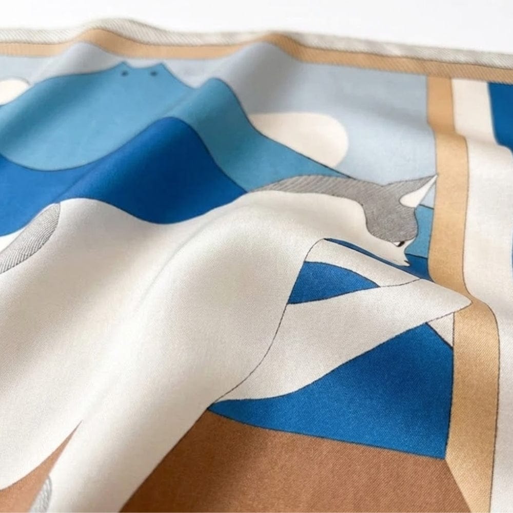 Foulard imprimé femme en soie | Harmonie parfaite entre motifs et élégance Multicolore / 53x53cm The Foulard