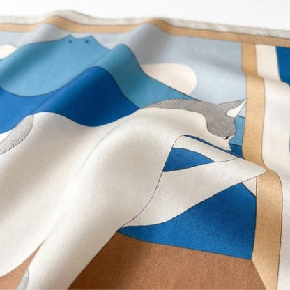 Foulard imprimé femme en soie | Harmonie parfaite entre motifs et élégance Multicolore / 53x53cm The Foulard