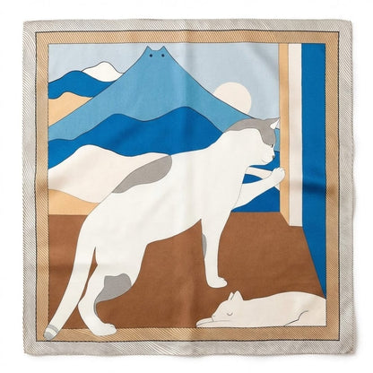 Foulard imprimé femme en soie | Harmonie parfaite entre motifs et élégance Multicolore / 53x53cm The Foulard