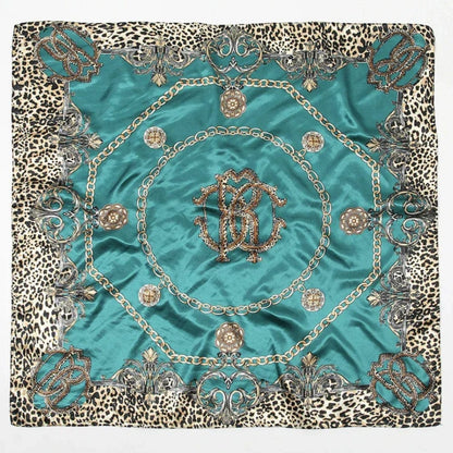 Foulard léopard femme | Motif félin pour une allure élégante Bleu canard The Foulard