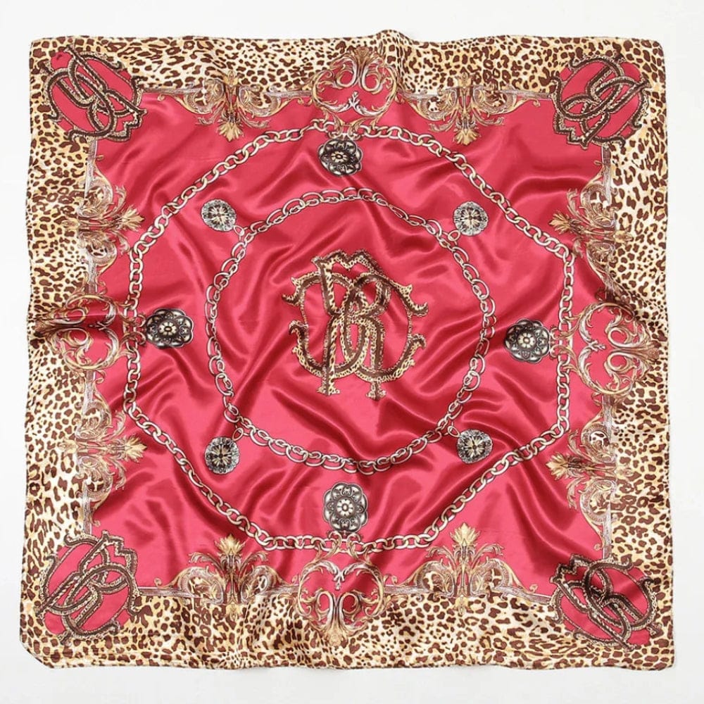 Foulard léopard femme | Motif félin pour une allure élégante Rouge The Foulard