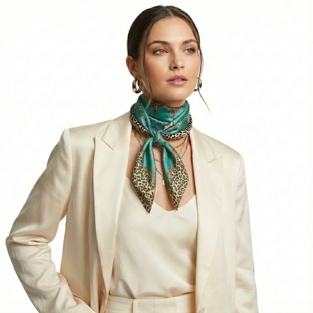 Foulard léopard femme | Motif félin pour une allure élégante The Foulard