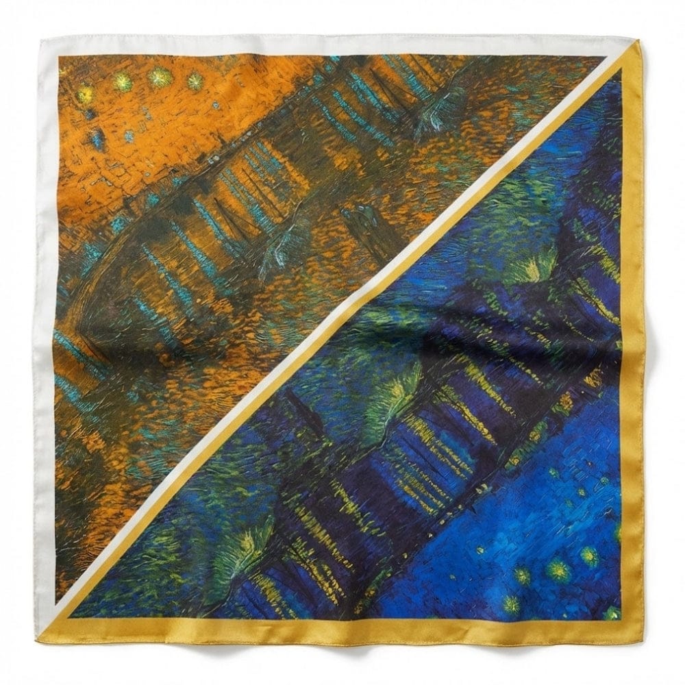 Foulard multicolore en soie | Élégance artistique et douceur précieuse Multicolore / 53x53cm The Foulard