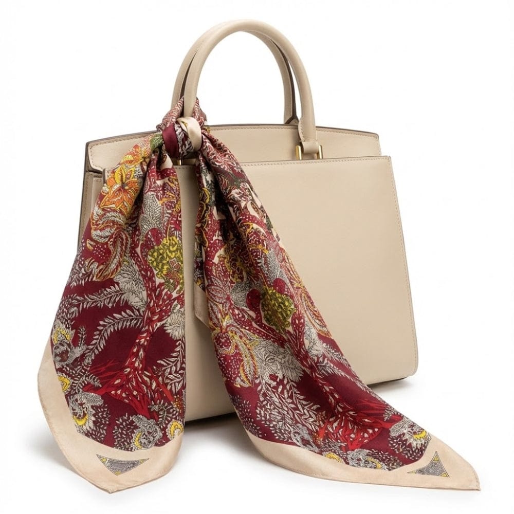 Foulard printemps femme | Motifs frais et douceur satinée Rouge / 90x90cm The Foulard