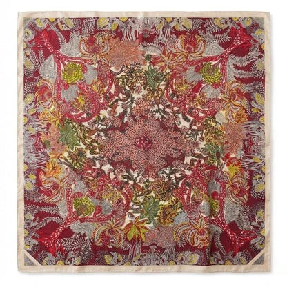Foulard printemps femme | Motifs frais et douceur satinée Rouge / 90x90cm The Foulard
