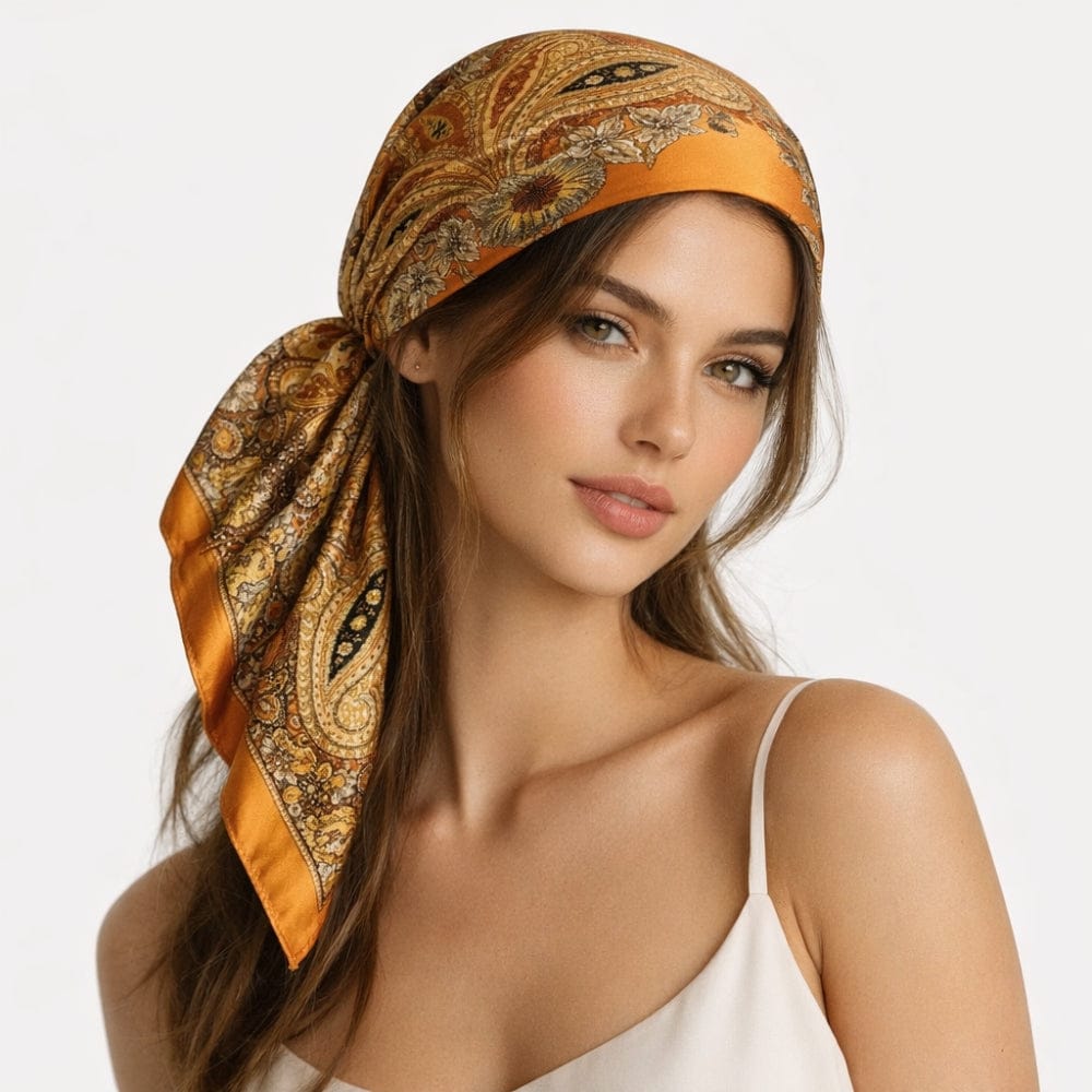 Foulard sur les cheveux | Élégance bohème et style raffiné The Foulard