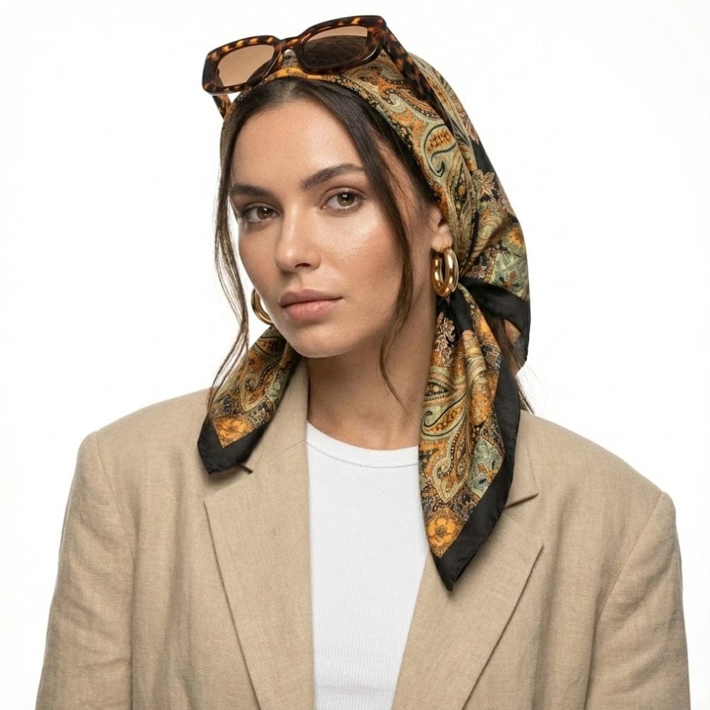Foulard sur les cheveux | Élégance bohème et style raffiné The Foulard